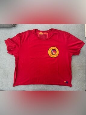 Aviator Nation Red Tee with Yellow Patch Logo